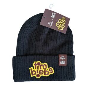 Tim Hortons x Justin Bieber Tim Biebs Black Ribbed Knit Beanie Winter Hat New
